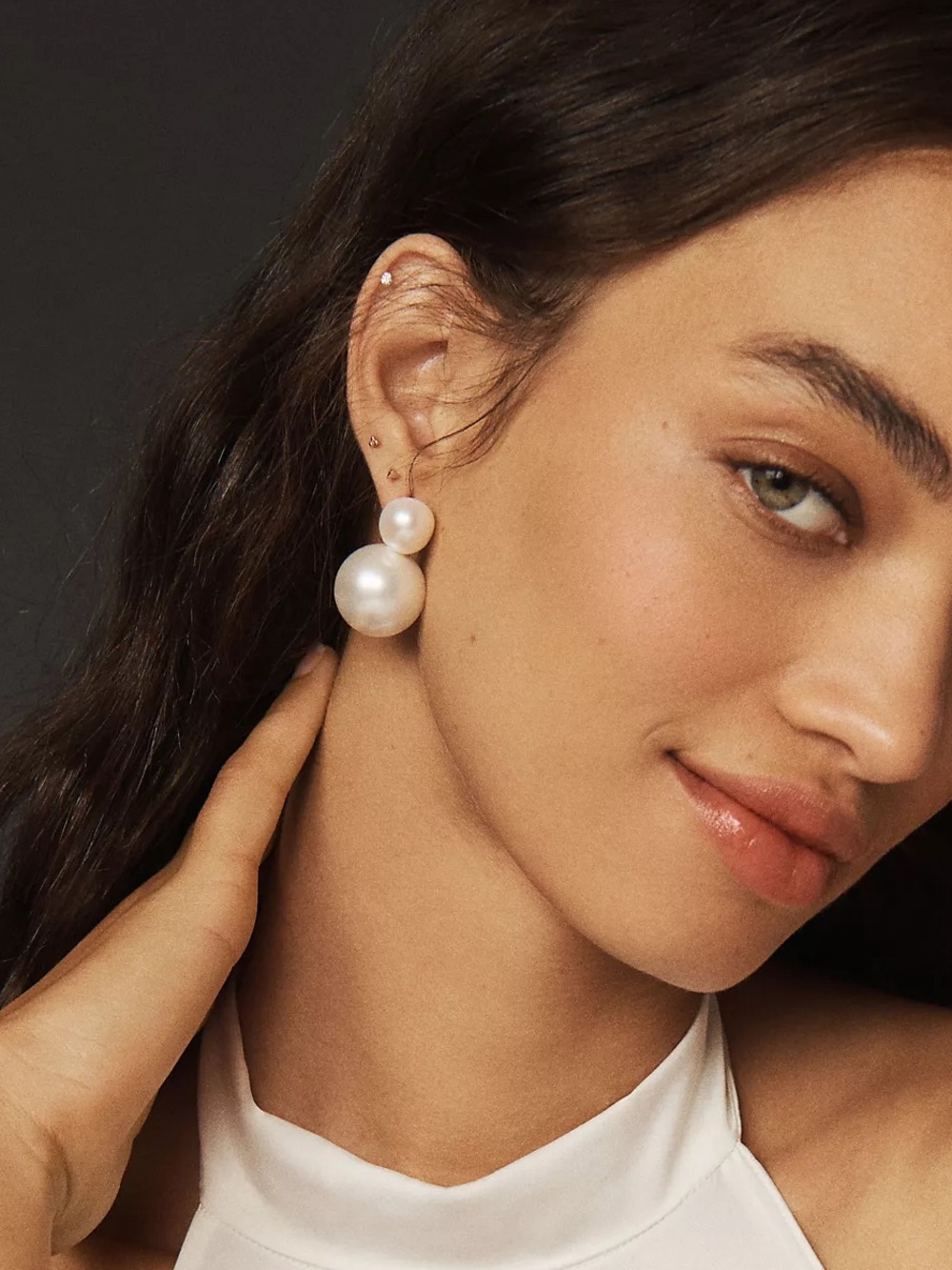 Double Pearl Drop Earrings